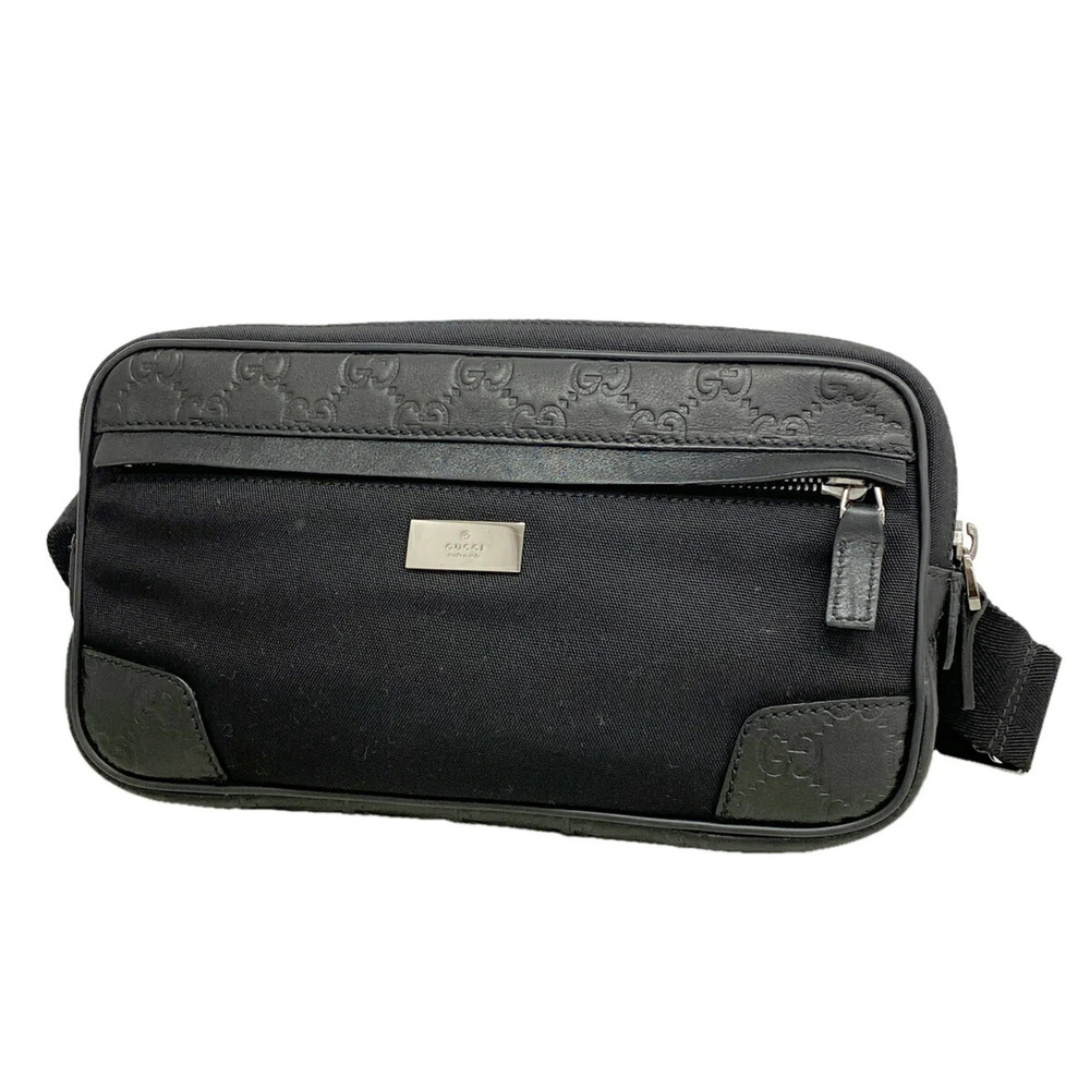 Gucci Bag/Waist Bag, Guccissima 162417, Leather/Nylon, Black, Men's
